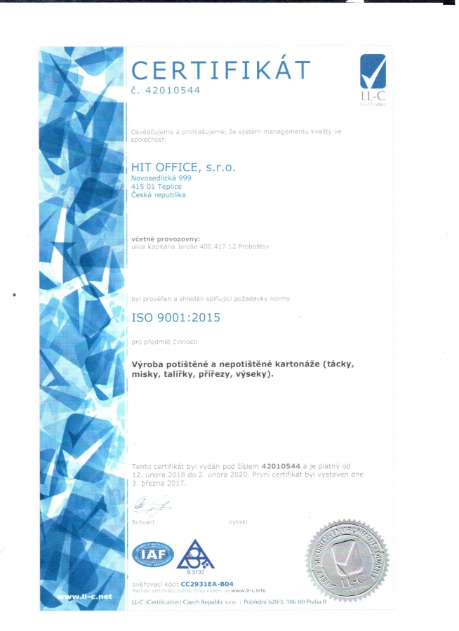 Zertifizierung ISO 9001:2015